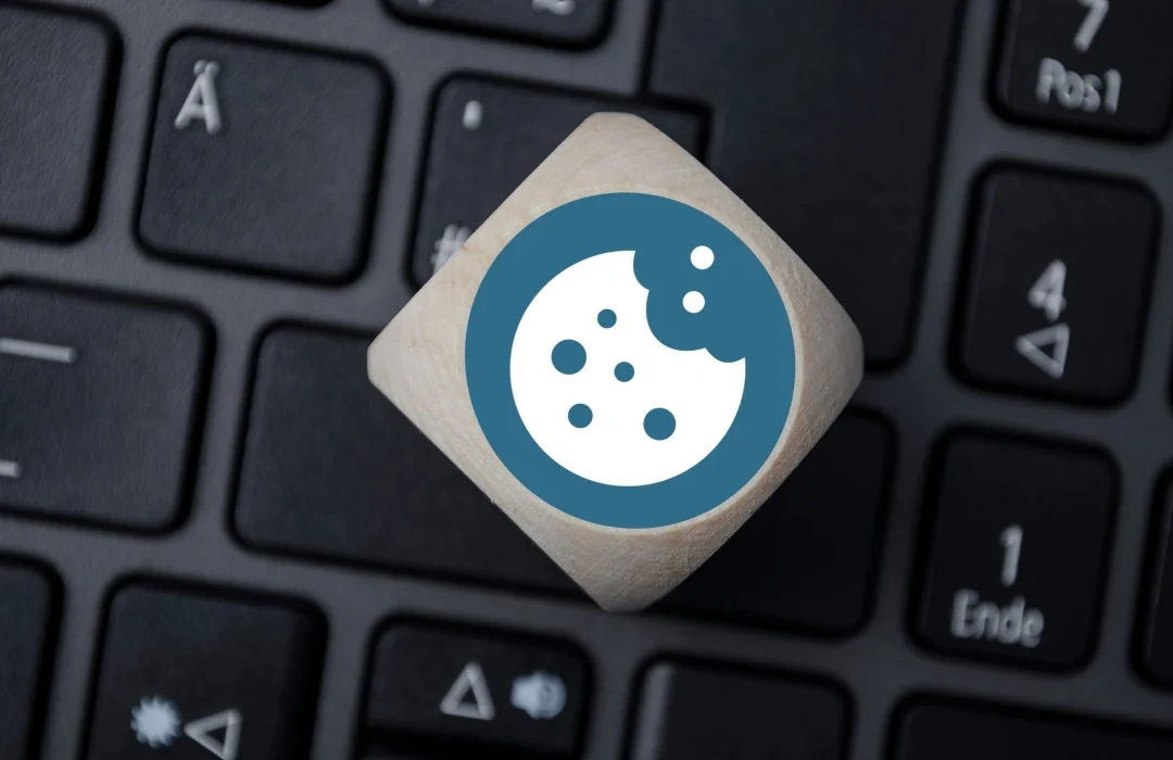 a cyber cookie on a computer keyboard background